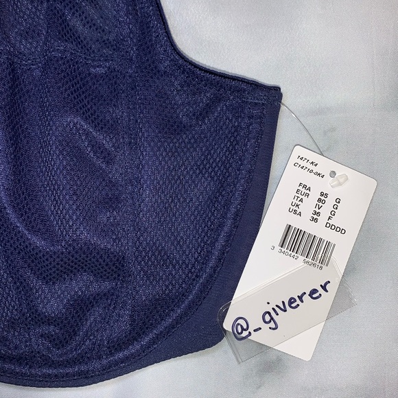 NWT Navy 36G / 36DDDD Parisian Plunge BRA CHANTELLE - Picture 4 of 16